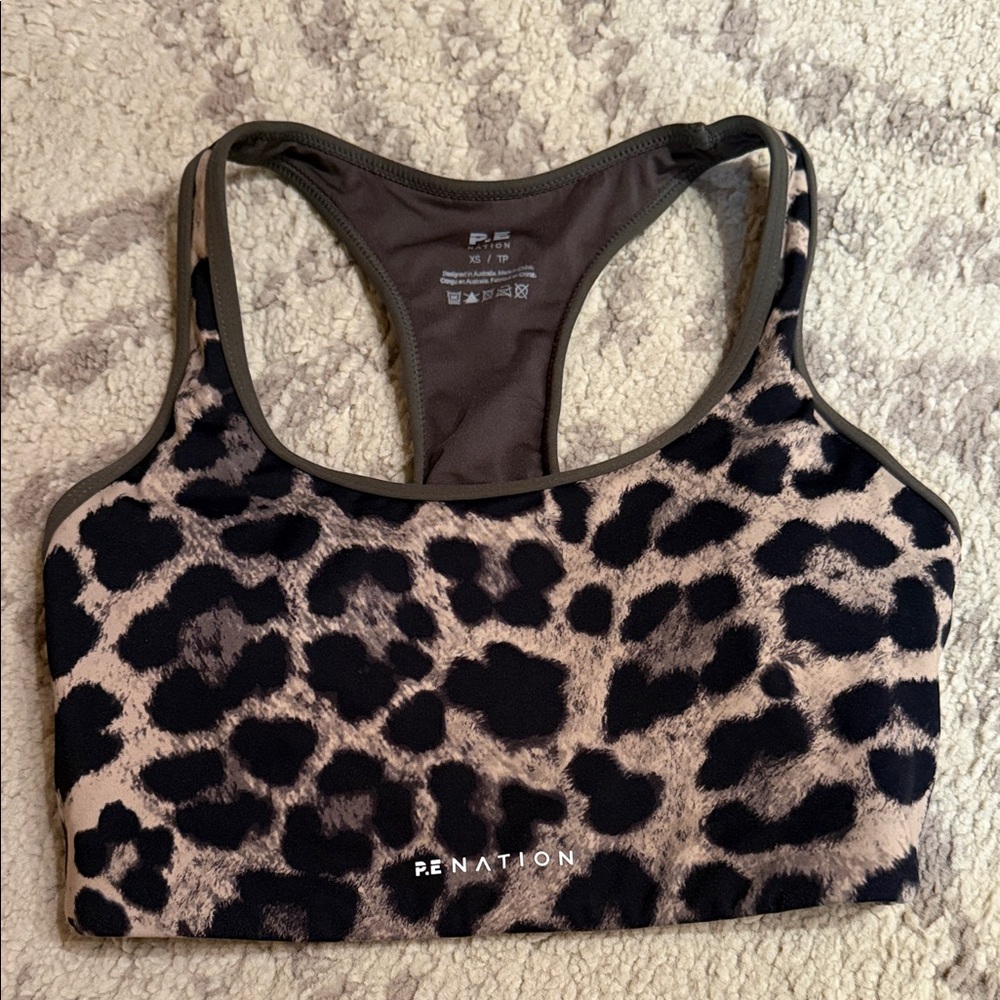 P.E Nation Cheetah Print Sports Bra Sz XS